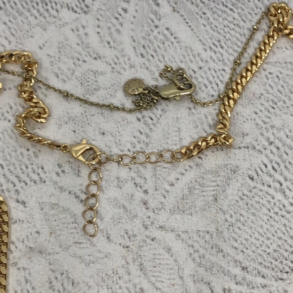 Curated bundle trendy statement layered look chain necklaces j.crew + Y drop - Picture 4 of 6